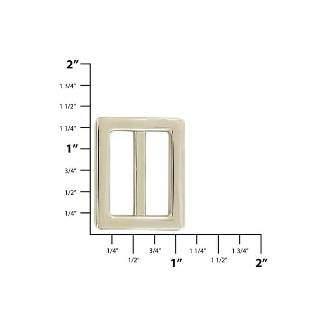 Ohio Travel Bag Rings & Slides 1" Nickel, Double Loop, Zinc Alloy, #C-2114-NIC C-2114-NIC