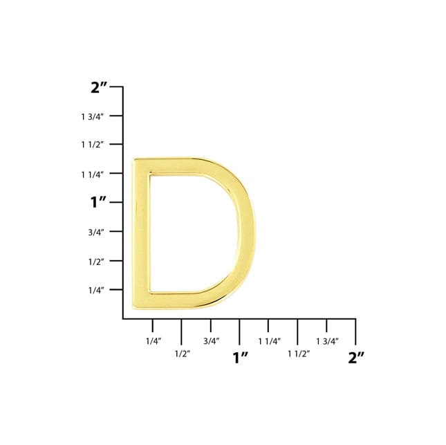 Ohio Travel Bag Rings & Slides 1" Shiny Gold, Solid D Ring, Zinc Diecast, #P-3143-GOLD P-3143-GOLD
