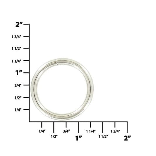 Ohio Travel Bag Rings & Slides 1" Shiny Nickel Plated, Split Round Ring, Steel, #A-6-NP A-6-NP