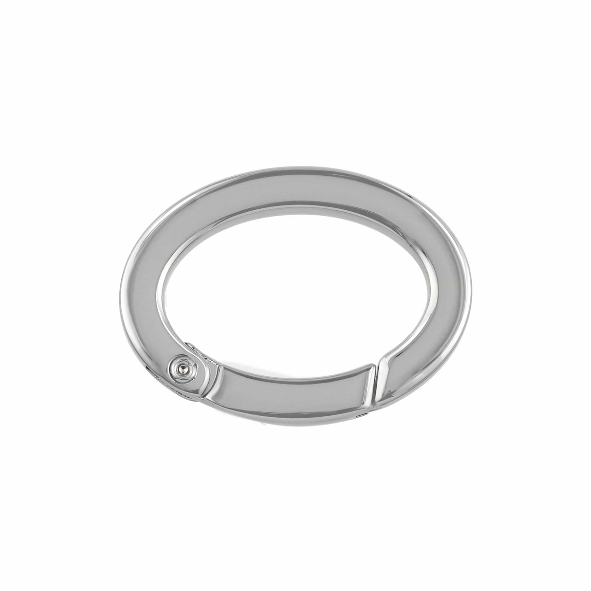 Ohio Travel Bag Rings & Slides 1" Shiny Nickel, Spring Gate Oval Ring, Zinc Alloy, #P-2785-NIC P-2785-NIC