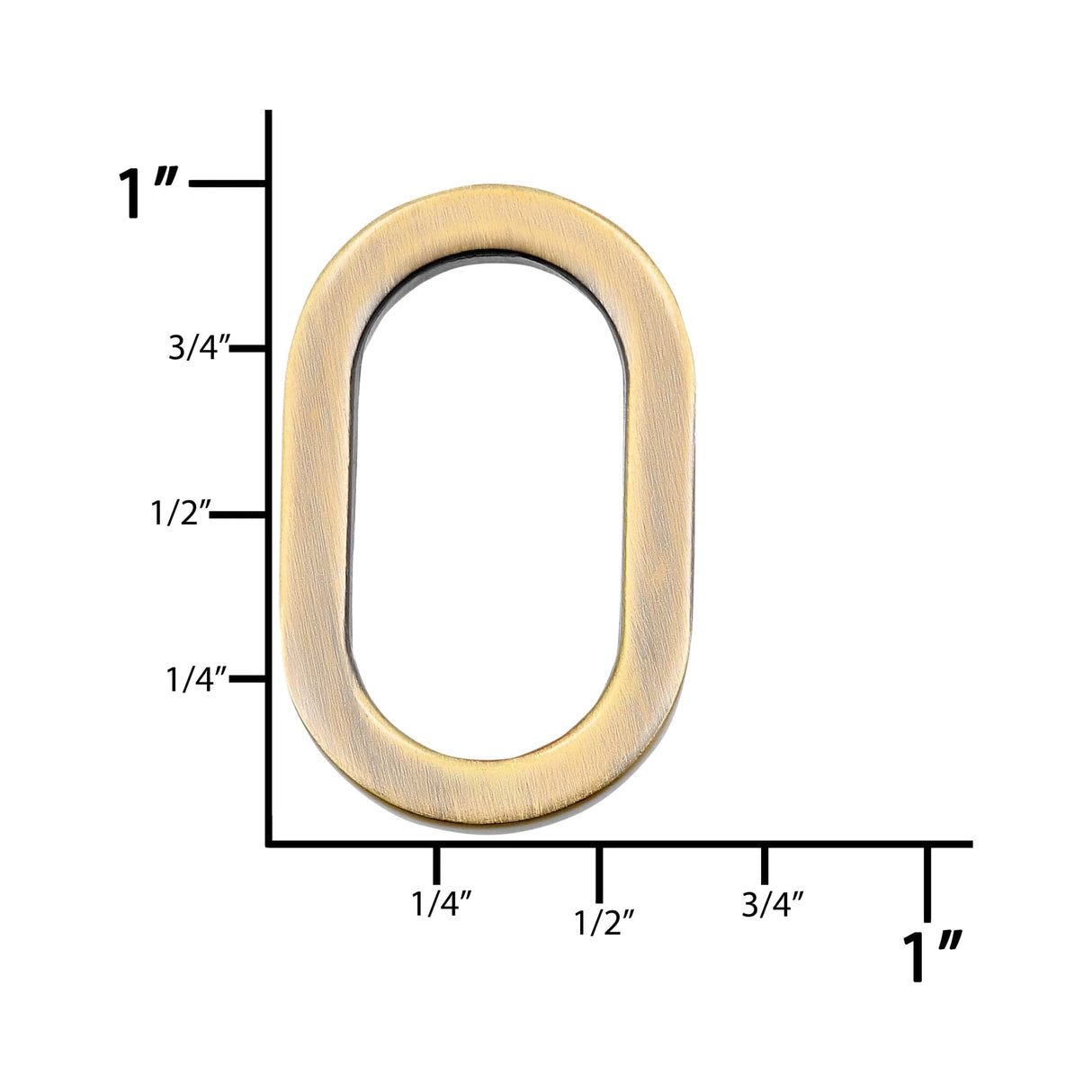 Ohio Travel Bag Rings & Slides 11/16" Antique Brass, Oval Flat Ring, Zinc Alloy, #P-2555-ANTB P-2555-ANTB