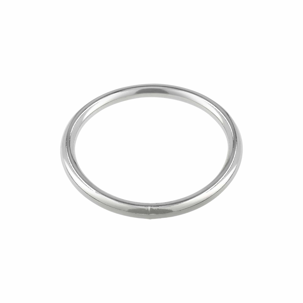 Ohio Travel Bag Rings & Slides 2 1/2" Nickel, Welded Round Ring, Steel, #P-2366 P-2366
