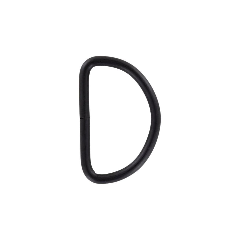 2" Matte Black, Welded D Ring, Steel