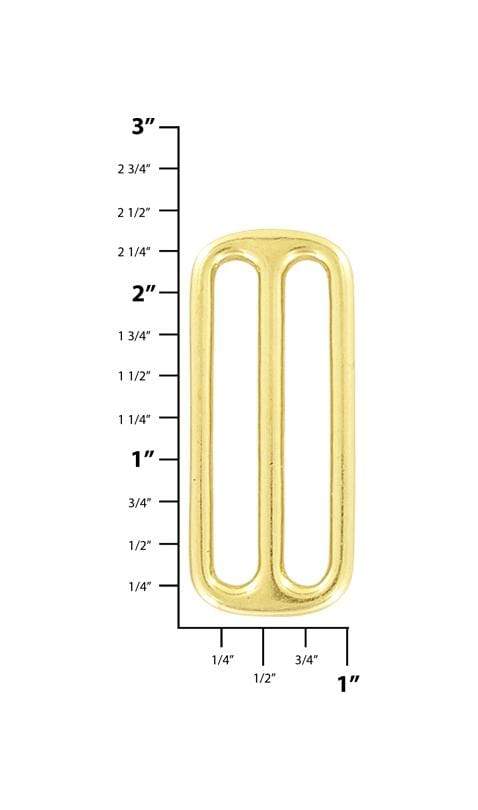 Ohio Travel Bag Rings & Slides 2" Brass, Cast Triglide, Solid Brass, #P-2249-SB P-2249-SB