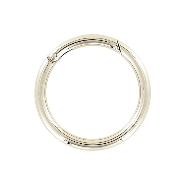 Ohio Travel Bag Rings & Slides 2" Nickel, Spring Gate Round Ring, Zinc Alloy, #P-2732-NIC P-2732-NIC