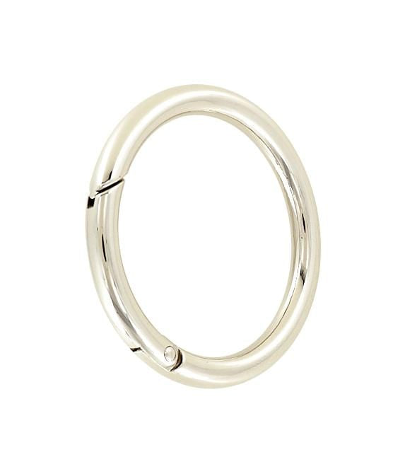 Ohio Travel Bag Rings & Slides 2" Nickel, Spring Gate Round Ring, Zinc Alloy, #P-2732-NIC P-2732-NIC