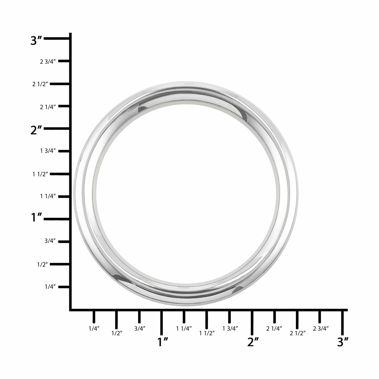 Ohio Travel Bag Rings & Slides 2" Shiny Nickel, Heavy Solid Round Ring, Zinc Alloy, #P-2550-NIC P-2550-NIC