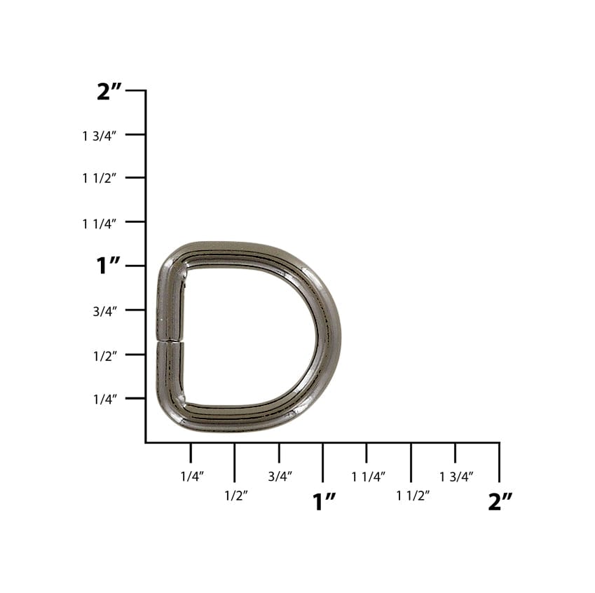 Ohio Travel Bag Rings & Slides 3/4" Gunmetal, Split D Ring, Steel, #P-2930-GUNM P-2930-GUNM
