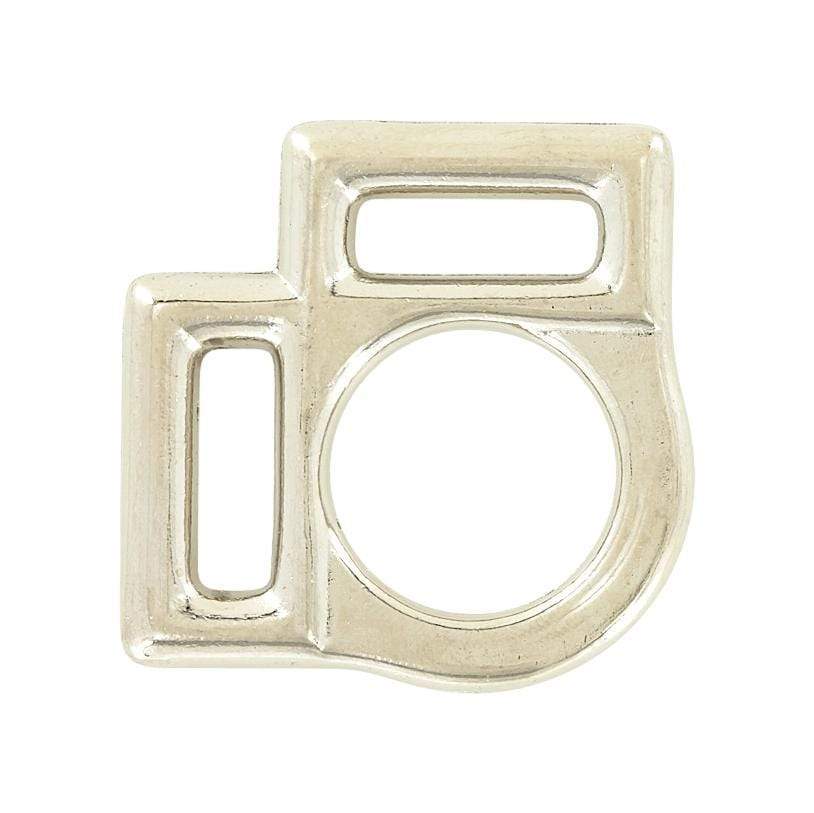 Ohio Travel Bag Rings & Slides 3/4" Nickel, 2-Sided Halter Ring, Zinc Alloy, #L-2484 L-2484