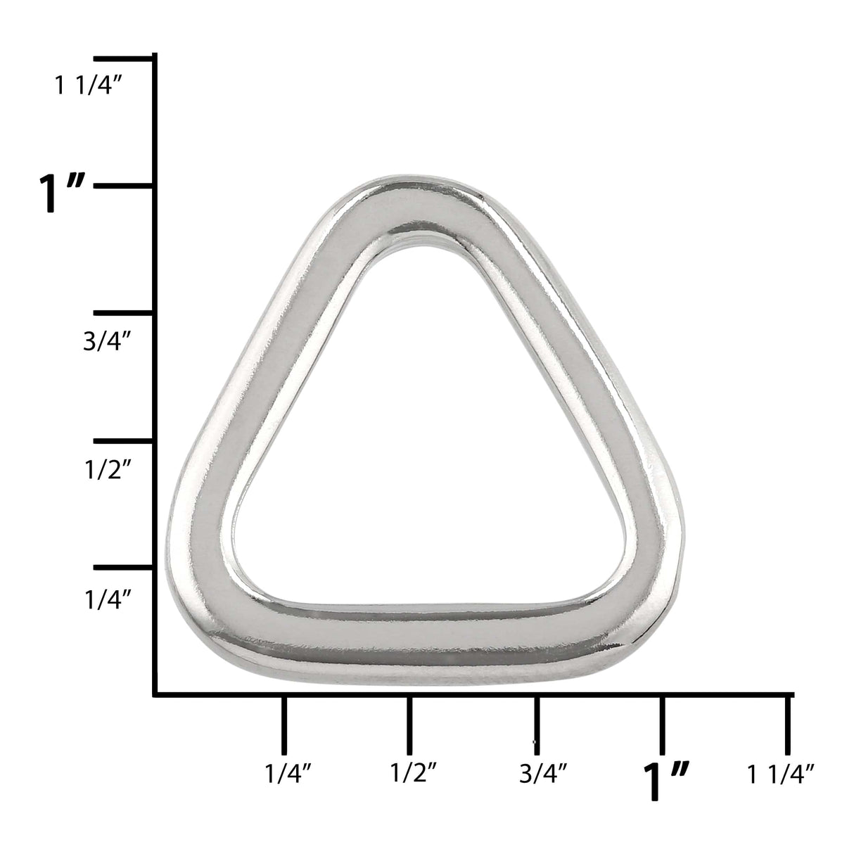Ohio Travel Bag Rings & Slides 3/4" Nickel, Flat Triangle, Zinc Alloy, #P-3032-NIC P-3032-NIC