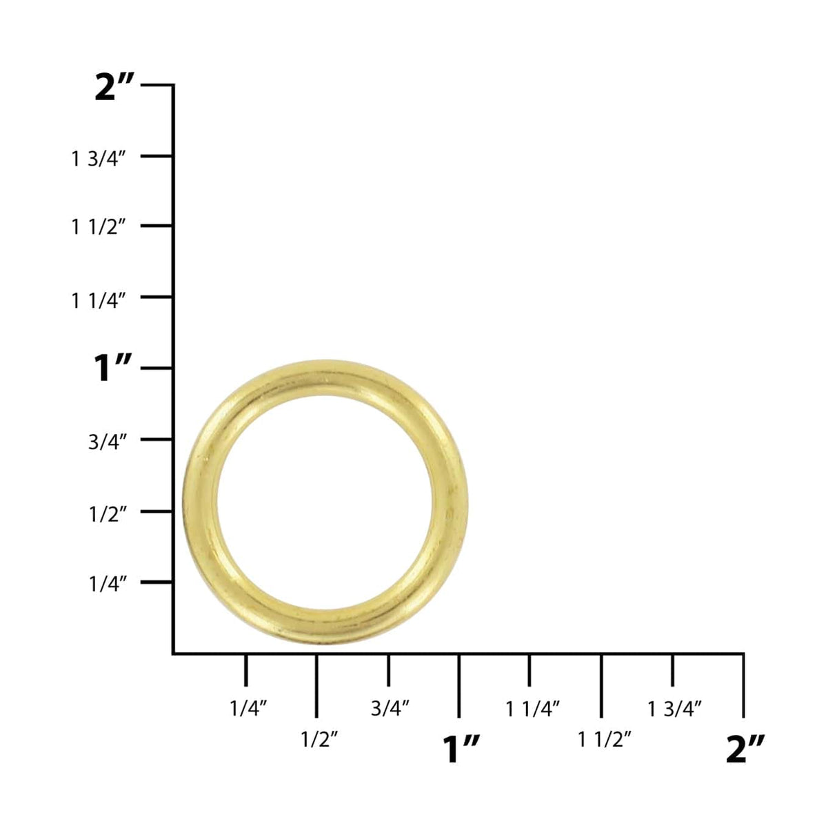Ohio Travel Bag Rings & Slides 3/4" Shiny Brass, Cast Round Ring, Zinc Alloy, #A-232-BP A-232-BP