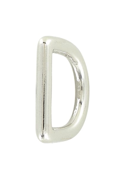 Ohio Travel Bag Rings & Slides 3/4" Shiny Nickel, Solid D Ring, Solid Brass, #P-1337-SBN P-1337-SBN