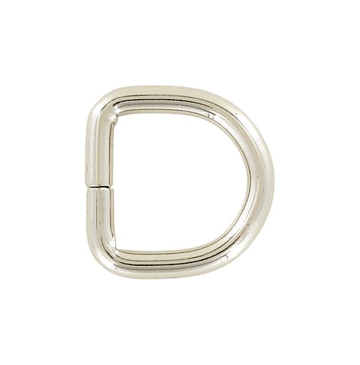 Ohio Travel Bag Rings & Slides 3/4" Shiny Nickel, Split D Ring, Steel, #P-2930-NIC P-2930-NIC