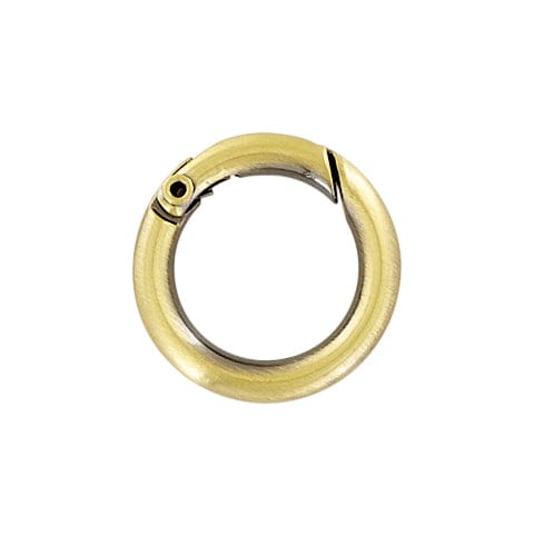 Ohio Travel Bag Rings & Slides 5/8" Antique Brass, Spring Gate Round Ring, Zinc Alloy-PK5, #P-2578-ANTB P-2578-ANTB