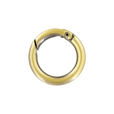 Ohio Travel Bag Rings & Slides 5/8" Antique Brass, Spring Gate Round Ring, Zinc Alloy-PK5, #P-2578-ANTB P-2578-ANTB