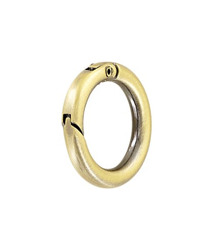 Ohio Travel Bag Rings & Slides 5/8" Antique Brass, Spring Gate Round Ring, Zinc Alloy-PK5, #P-2578-ANTB P-2578-ANTB