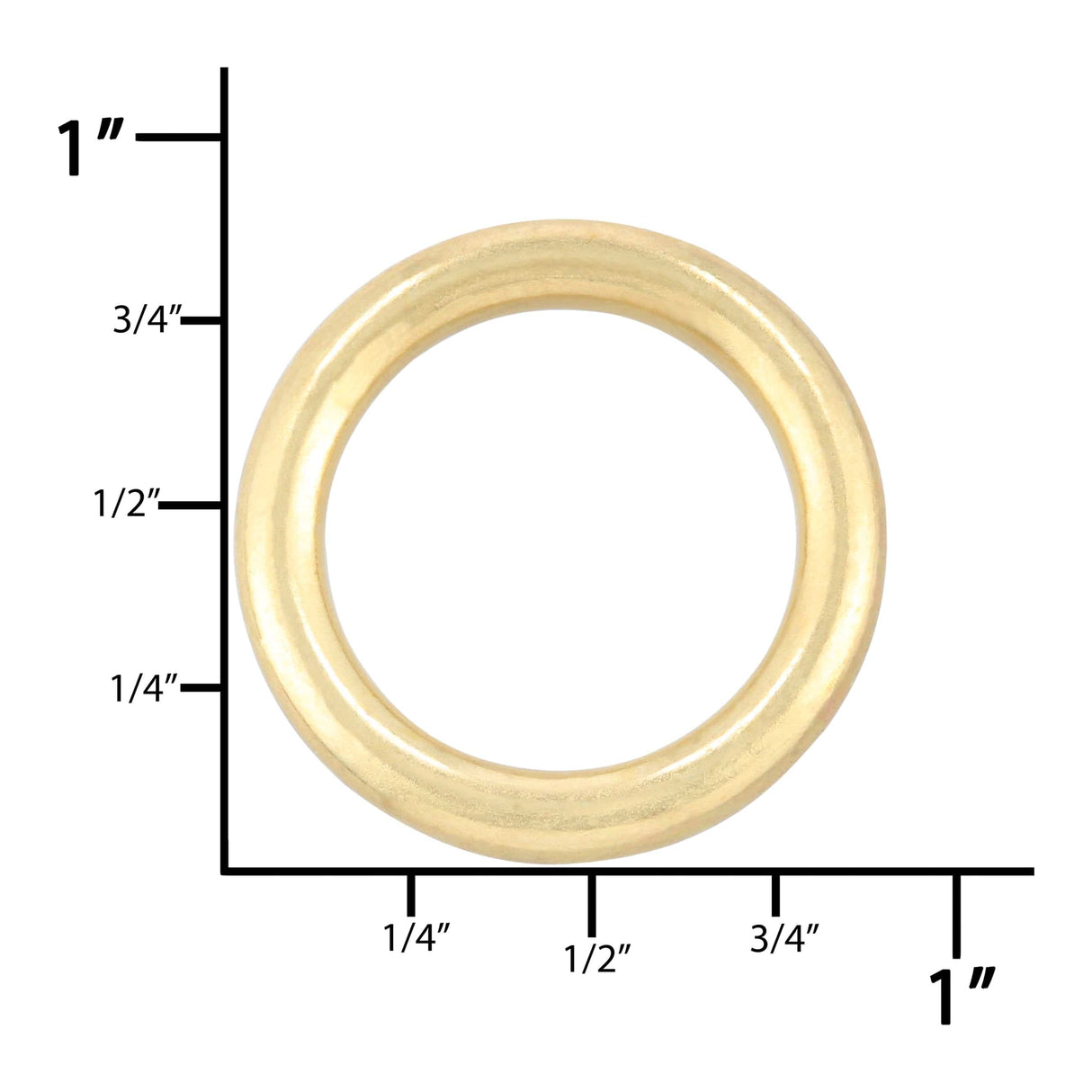 Ohio Travel Bag Rings & Slides 5/8" Brass, Solid Round Ring, Zinc Alloy, #A-231-BP A-231-BP