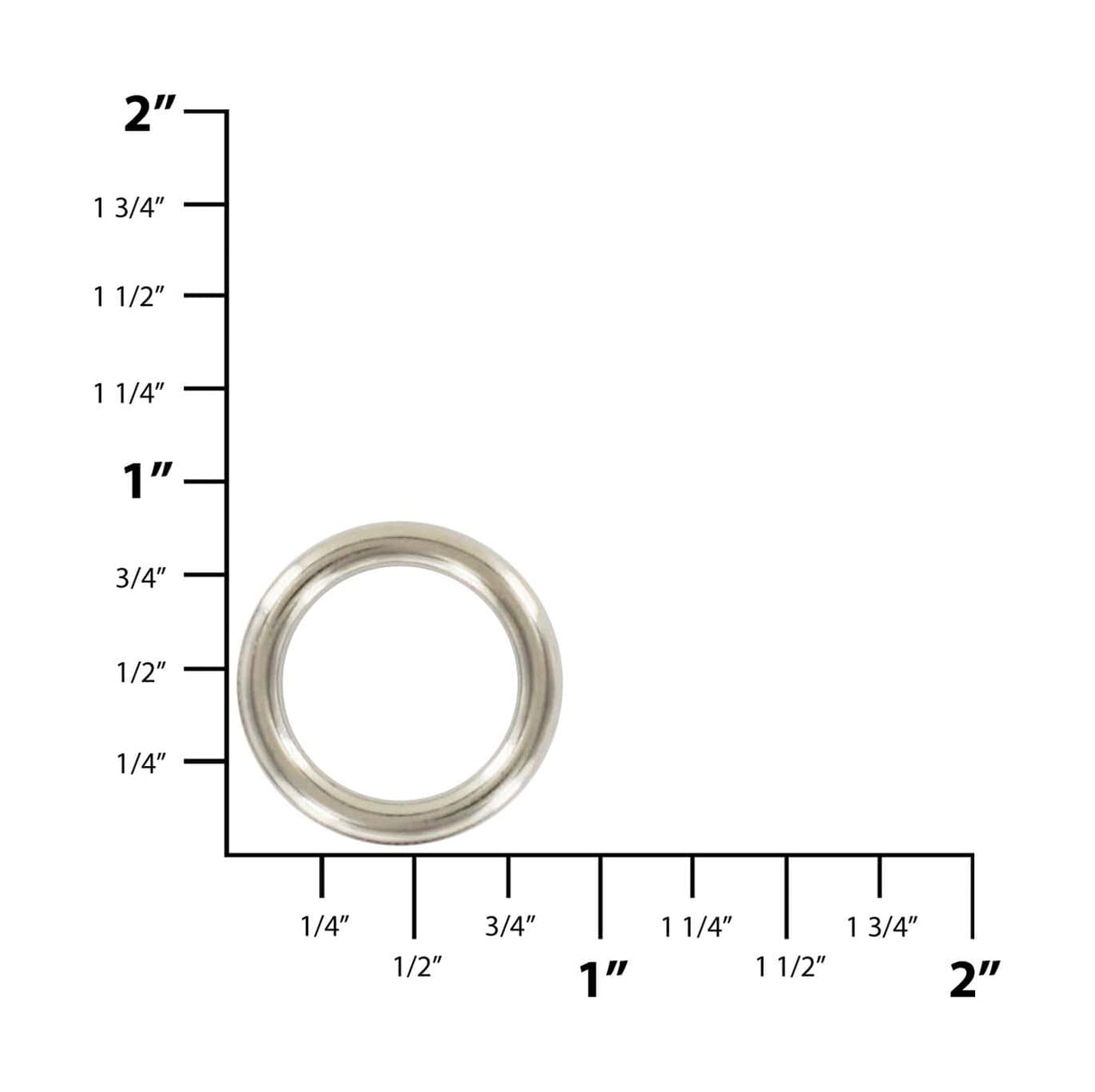 Ohio Travel Bag Rings & Slides 5/8" Nickel, Cast Round Ring, Zinc Alloy, #A-231-NP A-231-NP
