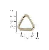 Ohio Travel Bag Rings & Slides 5/8" Nickel, Flat Triangle, Zinc Alloy, #P-3031-NIC P-3031-NIC