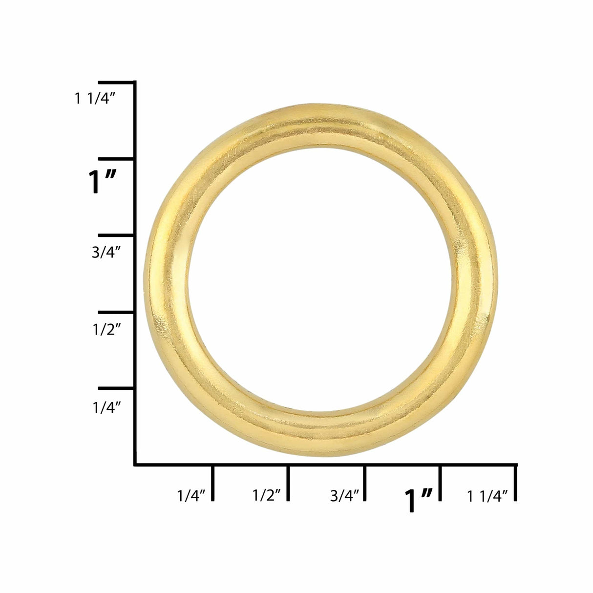 Ohio Travel Bag Rings & Slides 7/8" Brass, Solid Round Ring, Solid Brass, #P-3049 P-3049