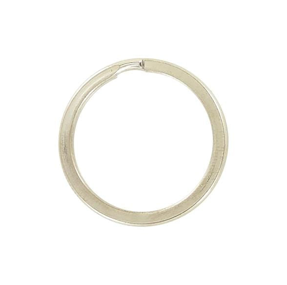 Ohio Travel Bag Rings & Slides 7/8" Nickel, Split Flat Key Ring, Steel, #L-2946-NP L-2946-NP