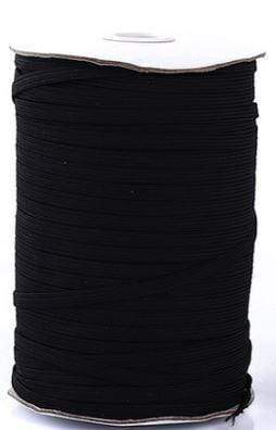 Ohio Travel Bag Strapping 1/4" Black, Flat Elastic, Polyester, #EL-14-BLK EL-14-BLK
