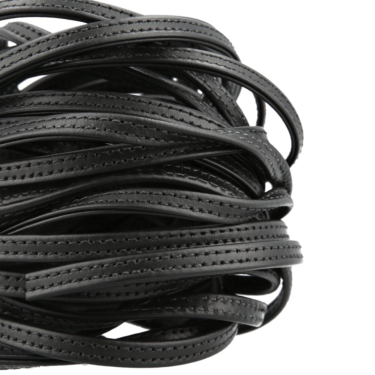 Ohio Travel Bag Strapping 1/4" Black, Flat Leather Stripping, Leather, #CALF-1-4FLT-BLK CALF-1-4FLT-BLK