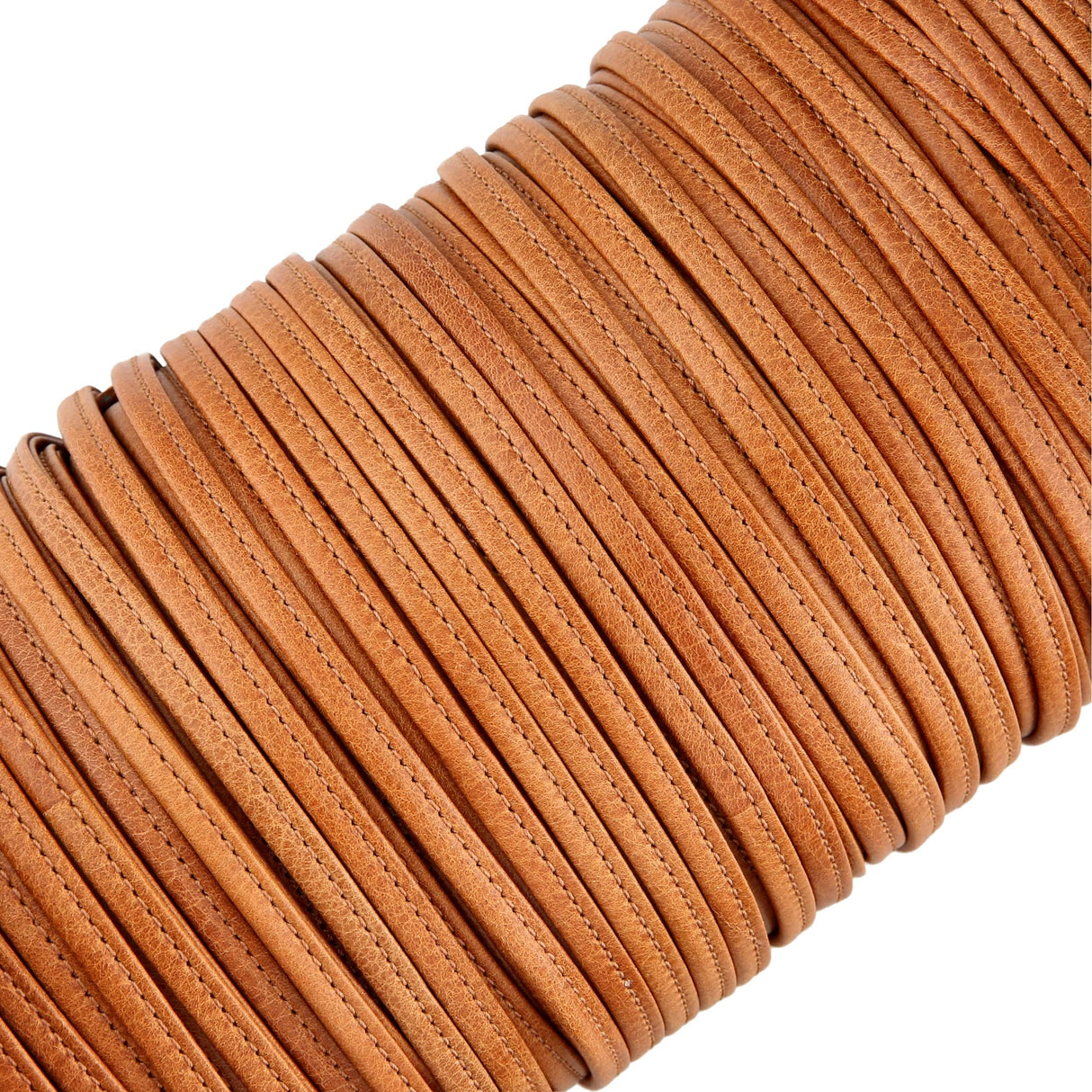 Ohio Travel Bag Strapping 1/4" Brown, Tubular Strapping, Leather, #CALF-1-4-MEDBRO CALF-1-4-MEDBRO