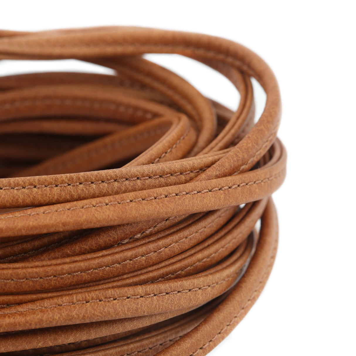 Ohio Travel Bag Strapping 1/4" Brown, Tubular Strapping, Leather, #CALF-1-4-MEDBRO CALF-1-4-MEDBRO