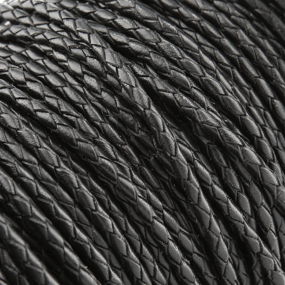 Ohio Travel Bag Strapping 1/8" Black, Braided Bolo Cord, Leather, #M-1632-BLK M-1632-BLK