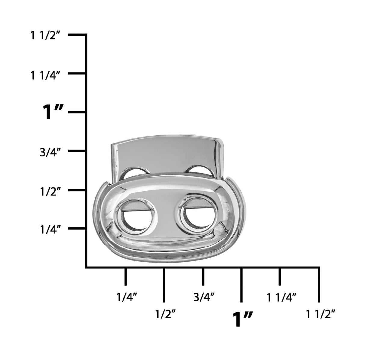Ohio Travel Bag Strapping 1/8" Nickel, Cord Lock, Zinc Alloy, #C-1805 C-1805