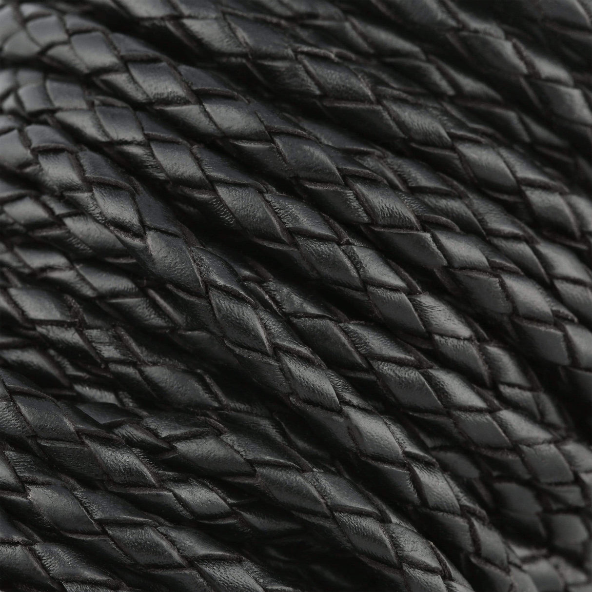 Ohio Travel Bag Strapping 3/16" Black, Braided Bolo Cord, Leather, #M-1633-BLK M-1633-BLK