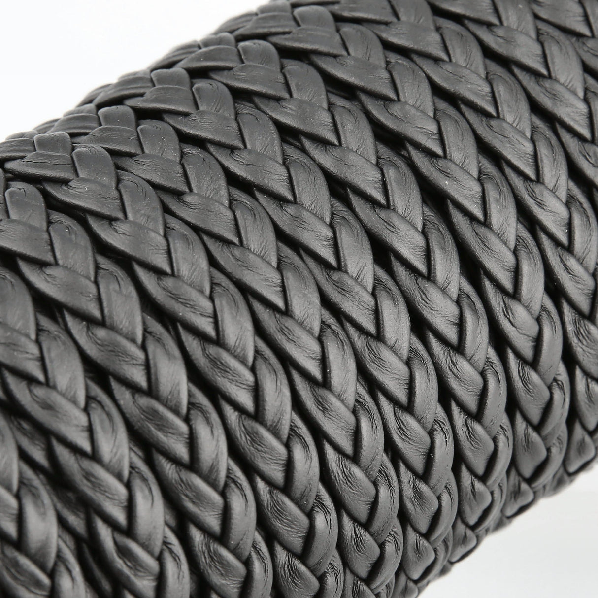 Ohio Travel Bag Strapping 3/8" Black, Braided Leather Strapping 3-Strand, Leather, #CALF-BR-BLK CALF-BR-BLK