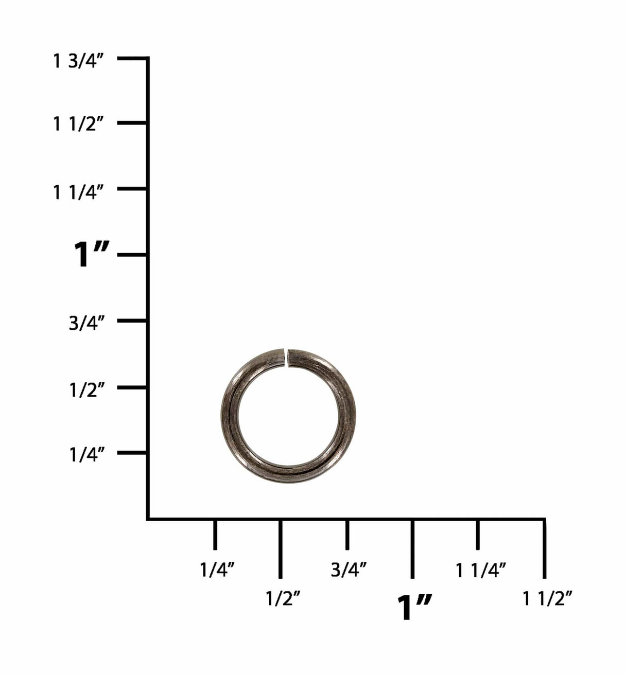 Ohio Travel Bag Strapping 3/8" Gunmetal, Split Round Jump Ring, Solid Brass, #A-2-1-2-GUNM A-2-1-2-GUNM