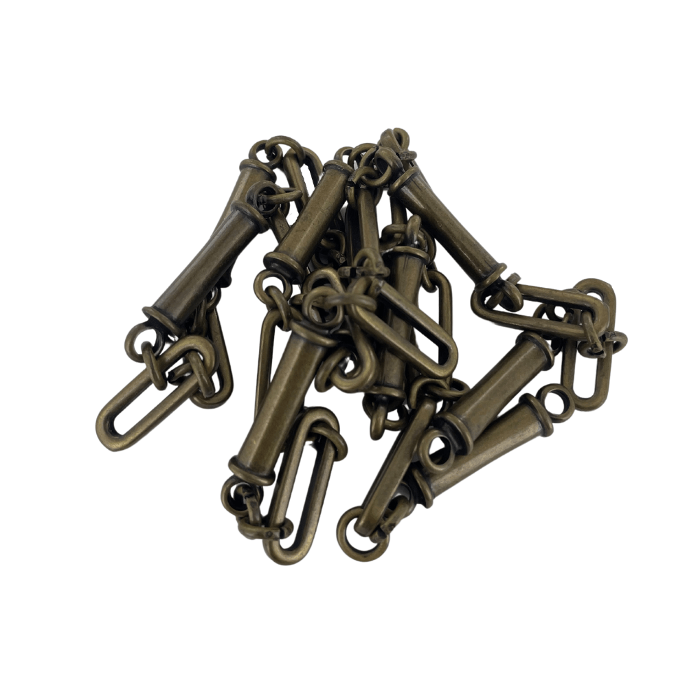 Ohio Travel Bag Strapping 6/16" Antique Brass, Chain Handle, Zinc Alloy, #P-3035-ANTB P-3035-ANTB