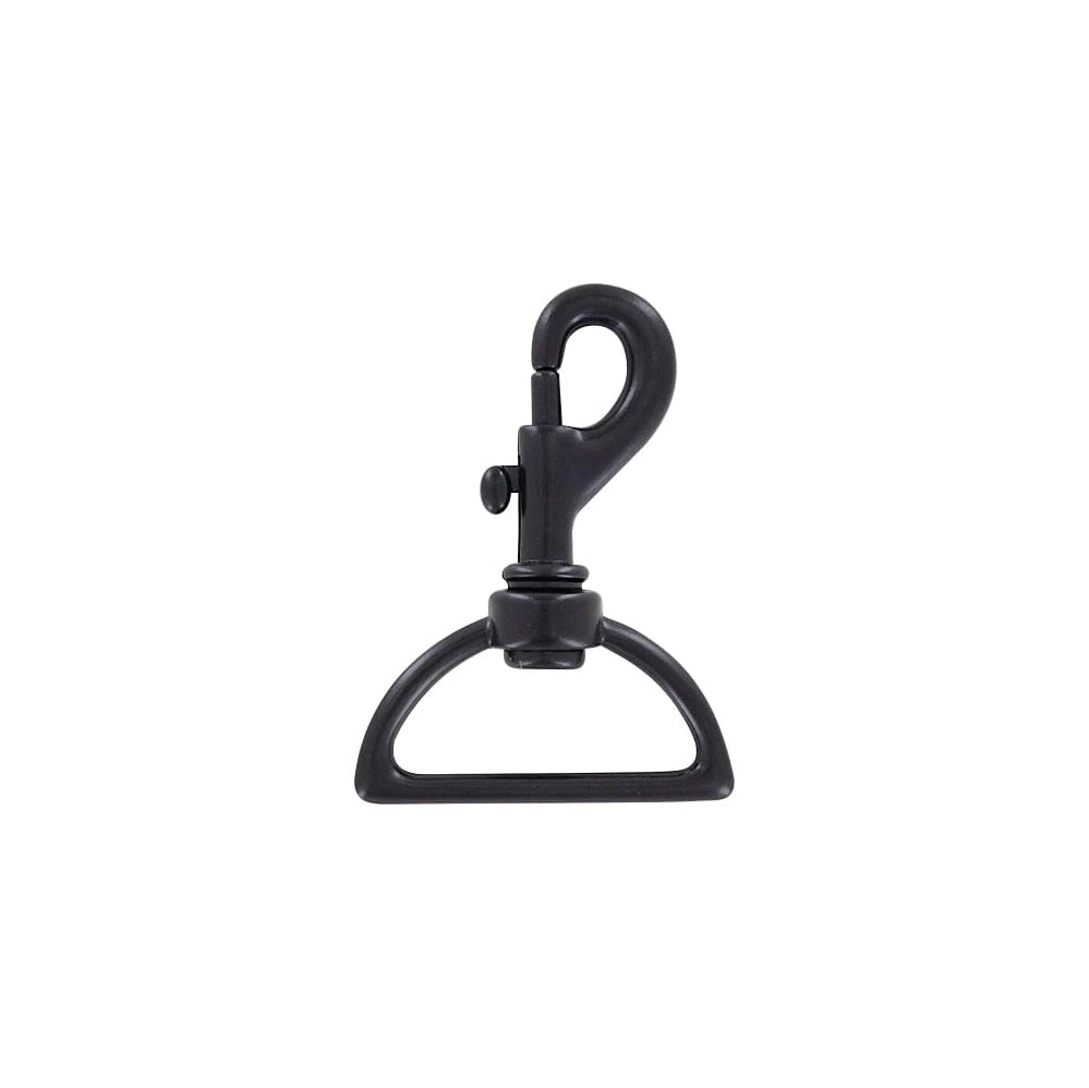 1 1/2" Matte Black, Bolt Swivel Snap Hook, Zinc Alloy
