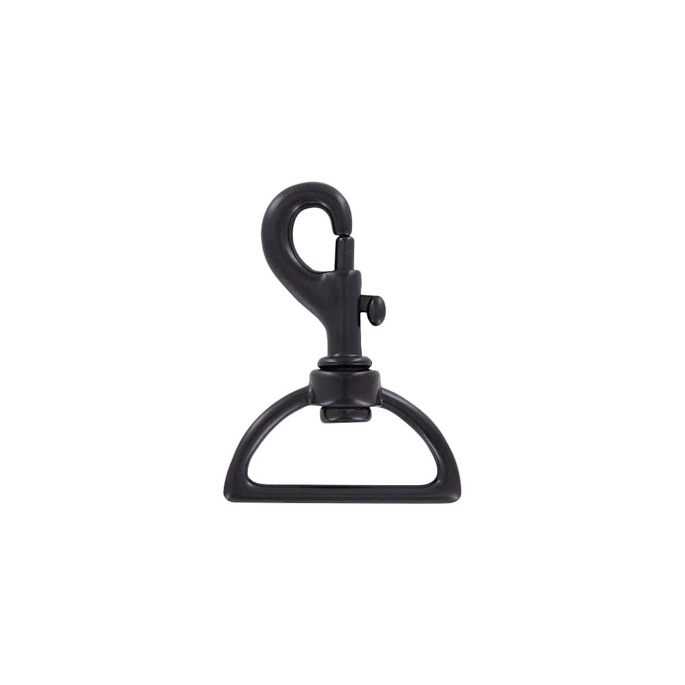 1 1/2" Matte Black, Bolt Swivel Snap Hook, Zinc Alloy