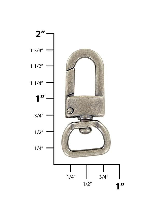 Ohio Travel Bag Swivel Snaps 1/2" Antique Silver, Lever Swivel Snap Hook, Zinc Alloy, #P-2765-ANTS P-2765-ANTS