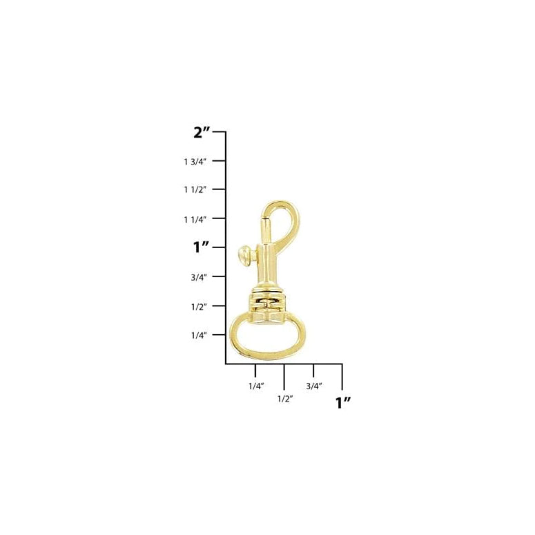 1/2" Gold, Bolt Swivel Snap Hook, Zinc Alloy-PK4