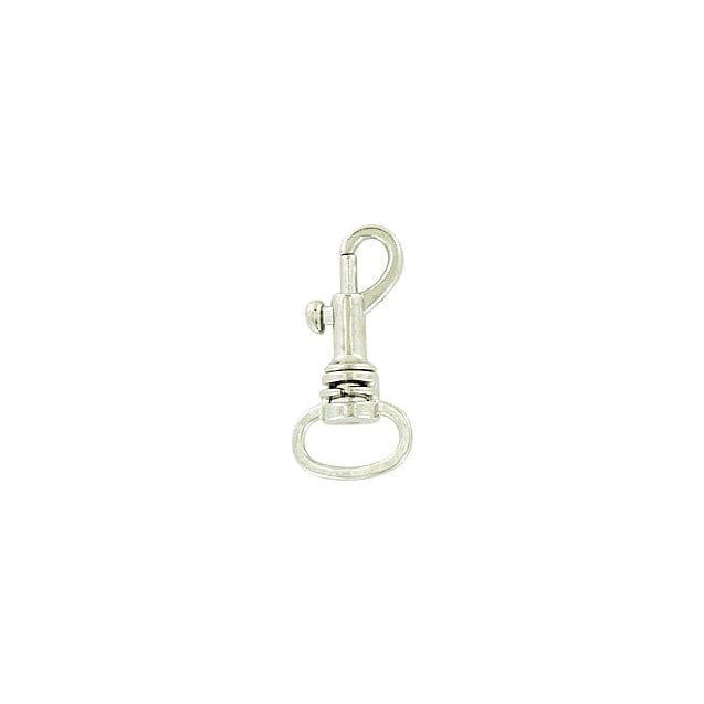 1/2" Shiny Nickel, Bolt Swivel Snap Hook, Zinc Alloy-PK4