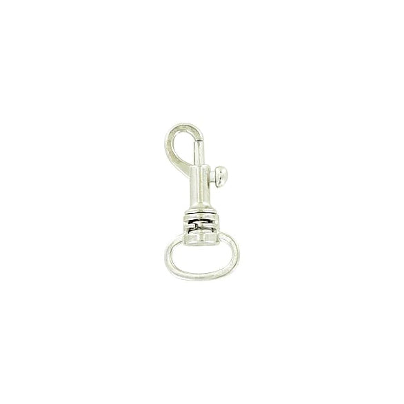 1/2" Shiny Nickel, Bolt Swivel Snap Hook, Zinc Alloy-PK4