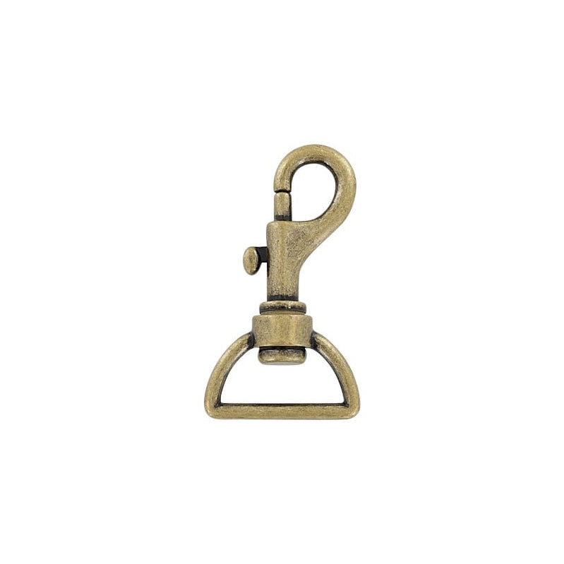 1" Antique Brass, Bolt Swivel Snap Hook Standard Profile, Zinc Alloy