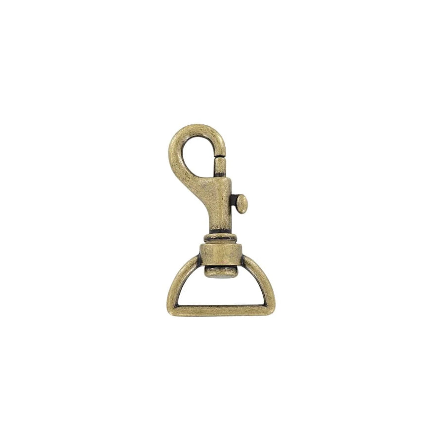 1" Antique Brass, Bolt Swivel Snap Hook Standard Profile, Zinc Alloy