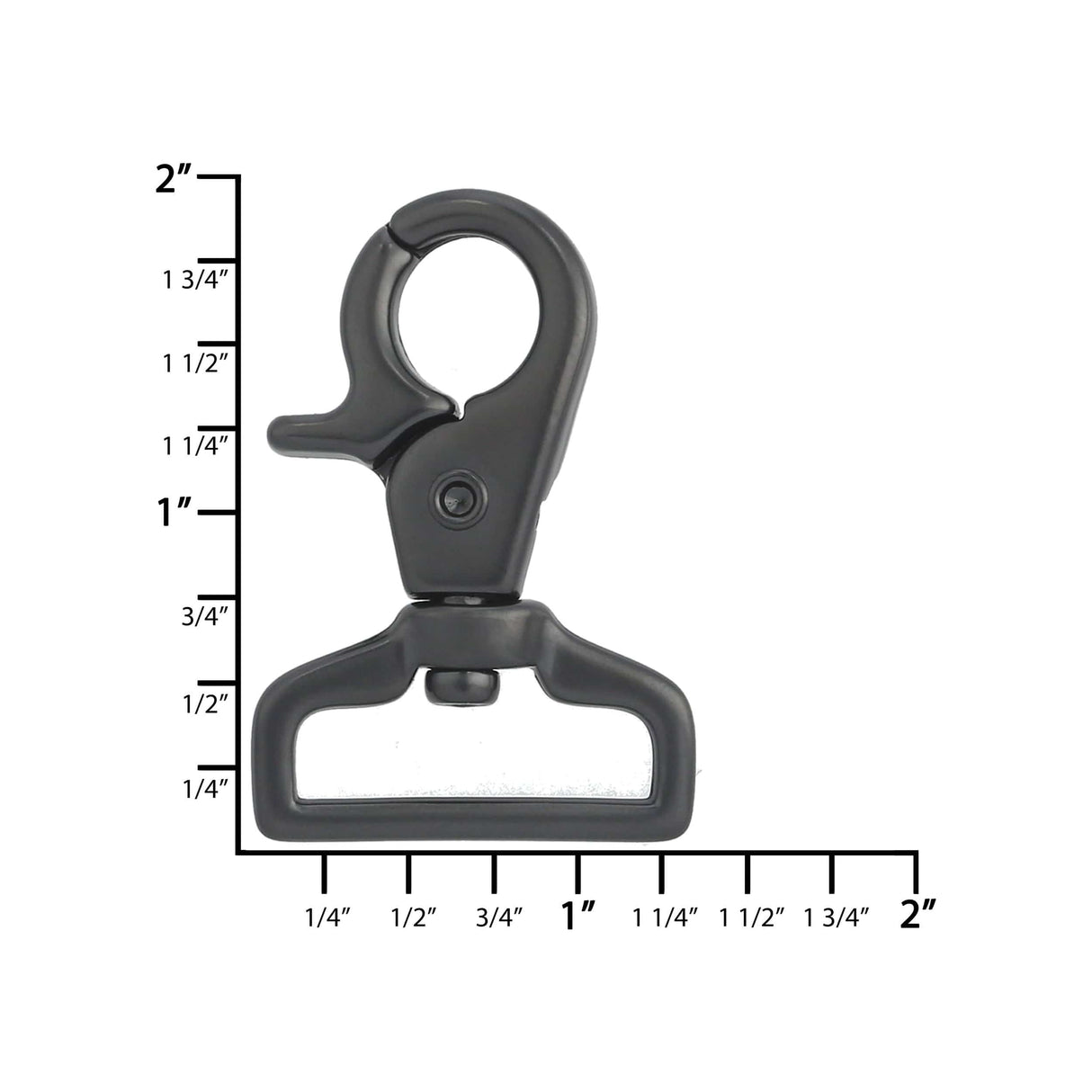 Ohio Travel Bag Swivel Snaps 1" Black, Trigger Swivel Snap Hook, Zinc Alloy, #P-2946-BLK P-2946-BLK