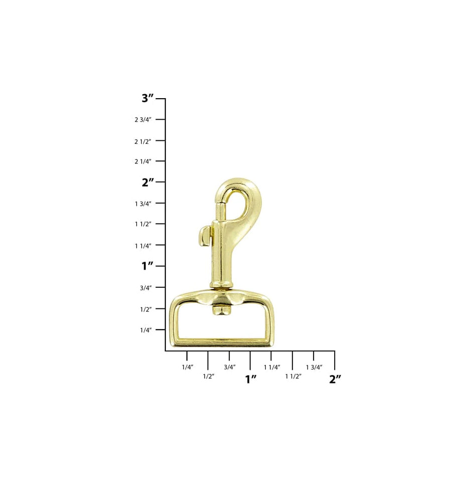1" Brass, Bolt Swivel Snap Hook, Zinc Alloy
