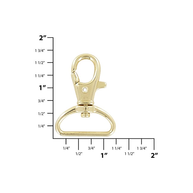 Ohio Travel Bag Swivel Snaps 1" Gold, Swivel Snap Hook, Zinc Alloy, #P-2082-GOLD P-2082-GOLD