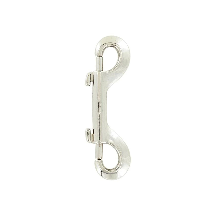 3 1/2" Nickel, Double End Bolt Snap Hook, Zinc Alloy