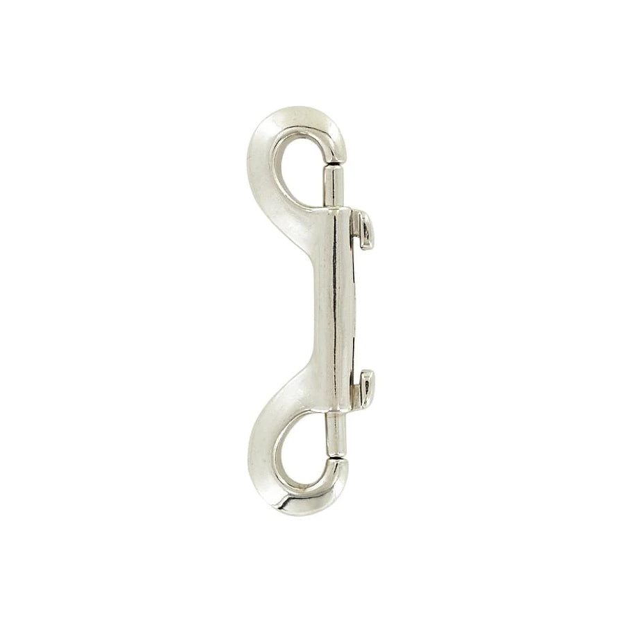 3 1/2" Nickel, Double End Bolt Snap Hook, Zinc Alloy