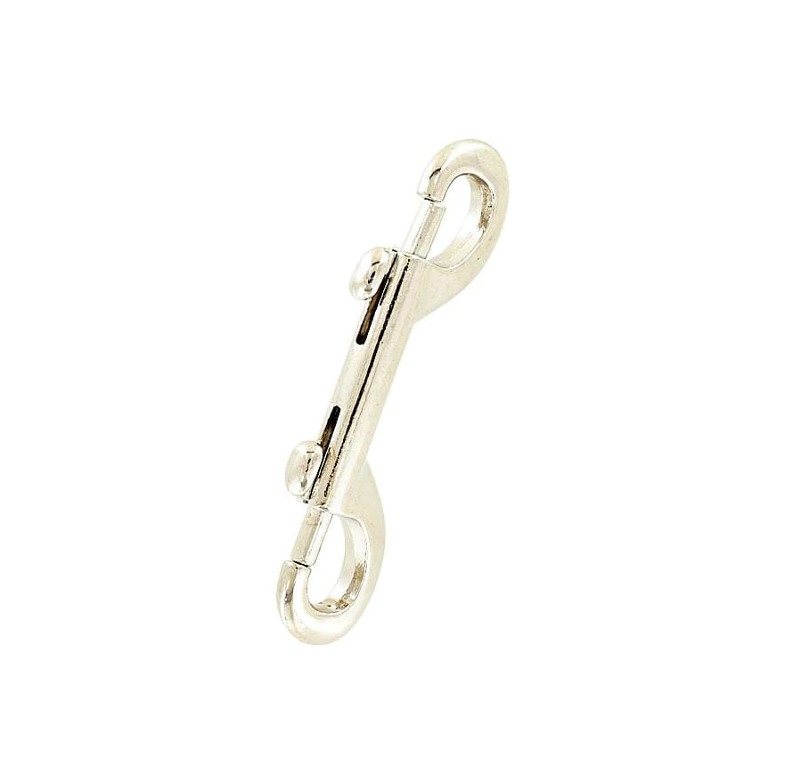 3 1/2" Nickel, Double End Bolt Snap Hook, Zinc Alloy