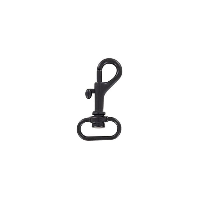 3/4" Matte Black, Bolt Swivel Snap Hook, Zinc Alloy-PK4